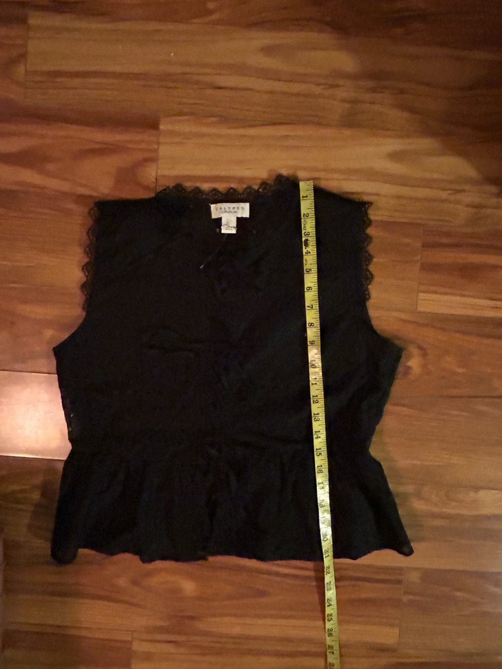 Calypso St. Barth Black embroidered lace Trim tie front Peplum top. Brand new. - Picture 11 of 15